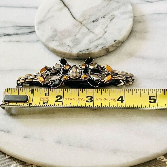 Multicolor Crystal Wrap Bracelet Black Gold Dark Silver Bolo Tie Adjustable - Picture 6 of 6